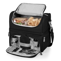 PICNIC TIME Pranzo Lunch Bag Expandable Insulated Box with Picnic Set, Stylish