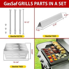 Gassaf 7620 7622 62752 Grill Replacement Parts Weber Genesis 300Front-Knob 17.5