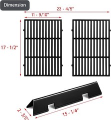 7638 Grates 7636 Flavorizer Bars for Weber Spirit/Spirit II 300 w Front Controls