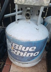 blue rhino propane tank, light gray, 15 lbs, Empty Tanks. Only 2 Left. Pick-up.