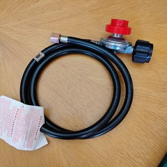 4′ LP gas hose 3/8″ 20 psig T-1 regulator max 350 psi