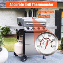 1.85″ Lid Temperature Gauge for Most of Char Broil Gas Grills, Grill Thermometer