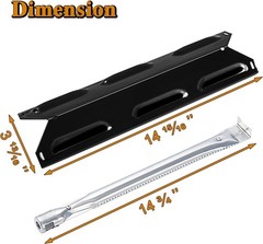 Complete Kenmore Gas Grill Parts Set: 6 Porcelain Heat Tents & Stainless Burners
