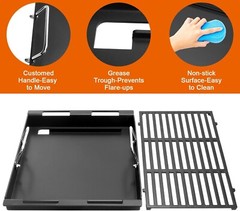 Griddle Insert & Grate Compatible w/ Weber 6788 for Genesis II 300 Grills
