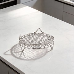 Round Cooking and Cooling Rack 2 Pieces Stainless Steel for Baking Roasting BBQ