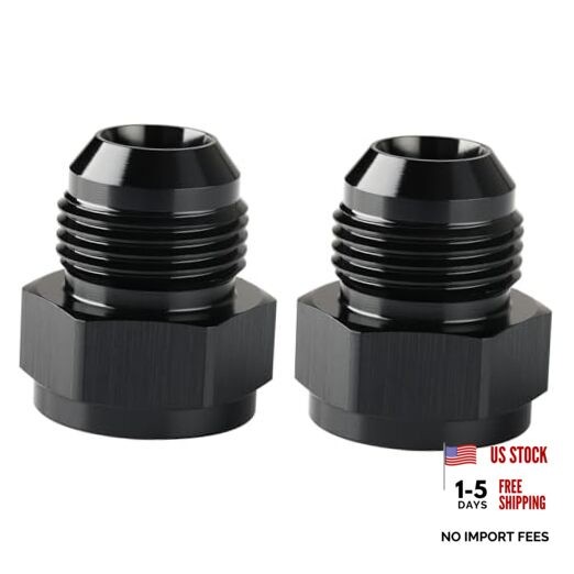Flare Expander Fitting Adapter Aluminum 12AN Female to 16AN Male Black – 2pcs