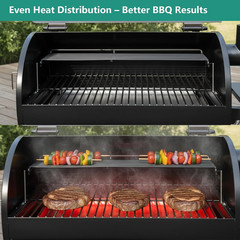 Grill Grease Tray Stainless Steel Drip Tray Heat Baffle Replacement for