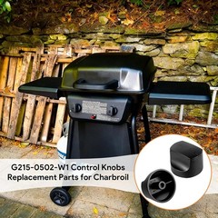 Black Control Knobs for Charbroil Grill – Set of 2 with Installation Kit