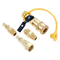 BBQ Grill 1/4″ RV Quick Connect Propane Adapter Assembly Kit W/ 3/8″ Male Flare