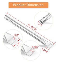 Zemibi Grill Burner Tube, 4 PC Universal Stainless Steel Pipe 4 Pack, Sliver