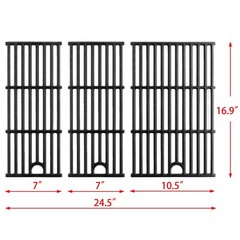 463365021 Grill Grates Replacement Parts 17 x 24.5″ for 3pcs grates, Black