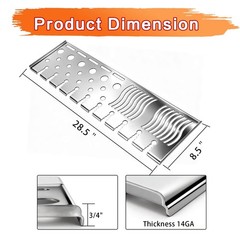Multifunctional Warming Rack for Gas BBQ Grills, Heavy-Duty Stainless Steel, Rep