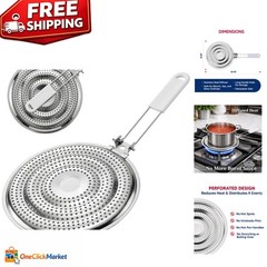 Removable Handle Stainless Steel Heat Diffuser – Ideal for Simmering & Cooking