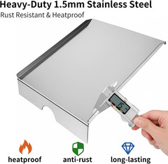 Grill Grease Tray Stainless Steel Drip Tray Heat Baffle Replacement for