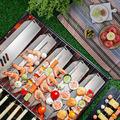 5-Pack Stainless Steel BBQ Gas Grill Heat Plate Shield Tent Replacement