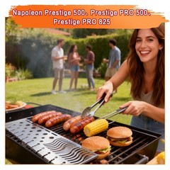 Multifunctional Warming Rack for Gas BBQ Grills, Heavy-Duty Stainless Steel, Rep