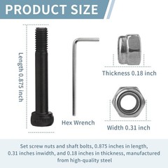 4 Set Replacement 74072 Auger Motor Shaft Nut & Bolt, Fit for Traeger, Z-Gril…