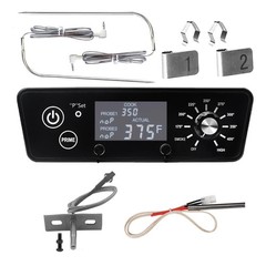 Digital Thermostat Kit with LCD Display for Pellet Grill Smoker, Includes Meat P