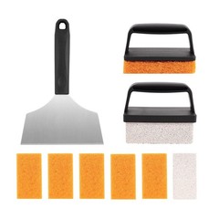 Barbecue Grill for Cleaning Kit with Shovel Stone and Cloth for Easy Storage