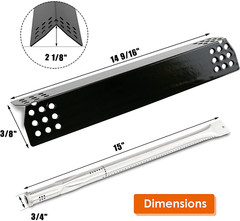 Grill Burners Heat Plates Flame Tamer Replacement 8-Pack for Nexgrill 720-0925P