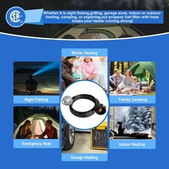 Propane Fuel Filter F273699 with 12 FT Propane Hose for Portable Propane Heater,