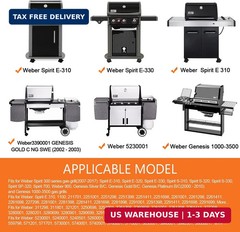 GGC 7638/7639 Grill Grates for Weber Spirit &Spirit II 300 Series, 17.5″ Grill P