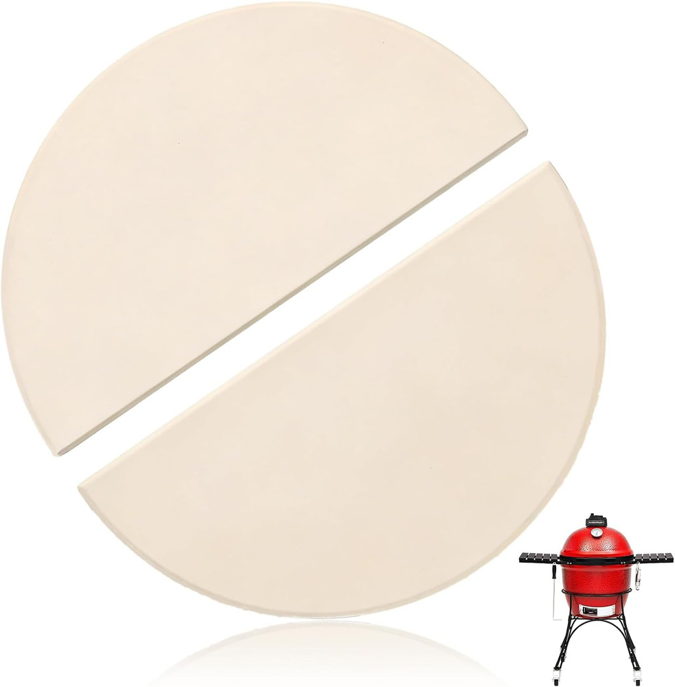 15″ Half-Moon Heat Deflector Plates for Kamado Joe Classic I, II, III, Big Green