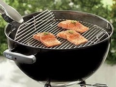 Heavy Duty Plated Steel Hinged Cooking Grate and Lower Grate, Charcoal Grate for