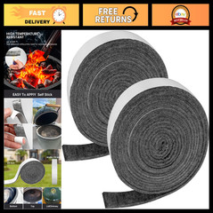 2Pcs High Temp BBQ Smoker Gasket Replacement, Self-Stick Felt 15ft Long, 7/8″ Wi