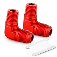 2PCS 90 Degree Elbow 4AN Male to 1/8″ NPT Male Flare Aluminum 4AN-1/8″ NPT