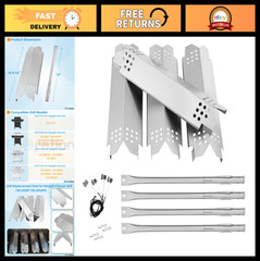 4 Burner Heat Shield & Burner Kit Replacement Parts for Nexgrill 720-0925P/PG
