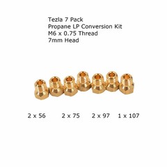 Propane LP Conversion Kit 7 Nozzles M6 x 0.75 Thread 7mm Head