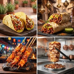 Al Pastor Style Vertical Skewer 33cm 18/8 Stainless Steel 5 Detachable Spikes