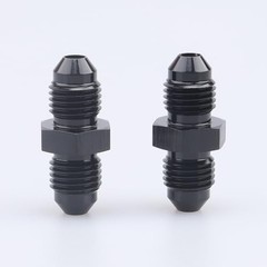 -4 AN Male Flare to -4 AN Male Coupling Hose Union 4AN to 4AN – 2PCS Black