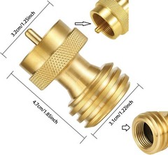 1 LB Round Propane Adapter Converter Universal Small Bottle POL to QCC1 adapter