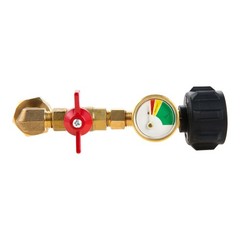 Safety QCC1 Propane Refill Elbow Adapter with Propane Tank Gauge Control Valve