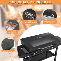 Upgrade Hinged Lid for Blackstone 36″ Omnivore Griddle Hood, 5856 Visualized Gla