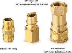 Low Pressure Natural Quick Connect Brass Disconnect Kit Secure NPT Thread