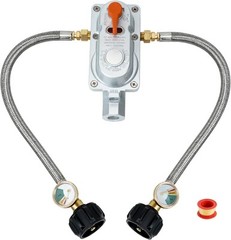 2-Stage Auto Changeover Propane Gas Rv Regulator Kit with 2PCS Gauges and 12-…