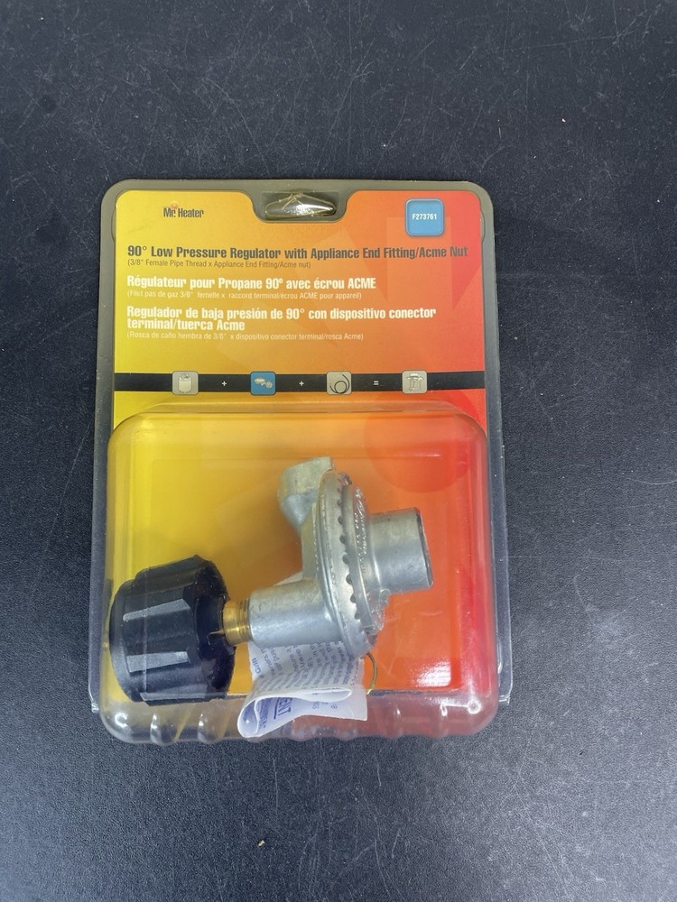 Mr. Heater 90° Low Pressure Regulator W/ Appliance End Fitting 3/8 Female Pipe