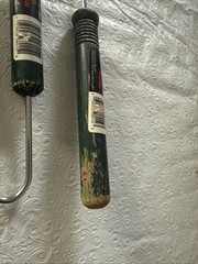 Vintage Ekco Grill Set Tongs 58015 & 58014 Wood Handle Rare! With Stickers
