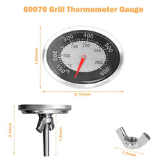 60070 Grill Temperature Gauge Fit for Weber 60070 Oval Q Thermometer Compatible