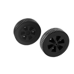 G437-0037-W1 Grill Wheels Replacement Parts for 7 inches, Black Blow Molded