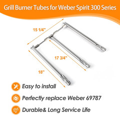 69787 Grill Burner Tubes for Weber Spirit I/II 300 Series E310 S320 330 315