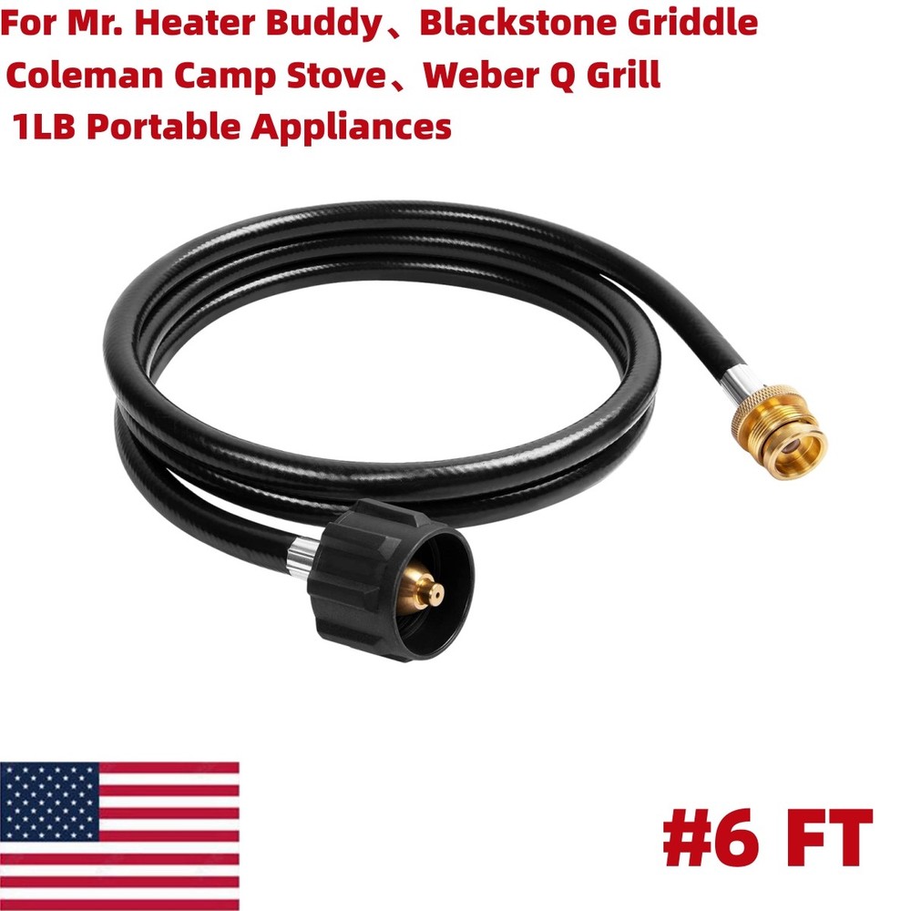 6FT Propane Hose Adapter for Coleman Weber Q Blackstone Buddy Heater
