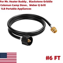 6FT Propane Hose Adapter for Coleman Weber Q Blackstone Buddy Heater