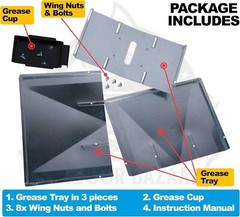 Adjustable Grease Tray (24″-27″) & 4-Pack Heat Plate 14 9/16, Nexgrill 4 Burner