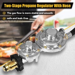 12FT Propane Hose with Regulator for RV, Grill, Gas Stove, Generator – 3/8″ F/M