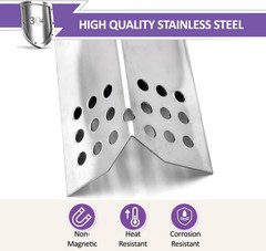 6 Pcs Flame Tamers for Nexgrill 6 Burner Heat Shields, Stainless Steel, Non-S