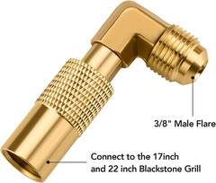Propane Elbow Adapter, Low Pressure 3/8″ Male Flare Propane Elbow Fitting for Bl
